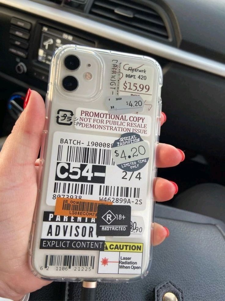 Label Pattern Clear Phone Case