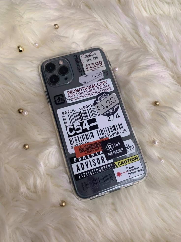Label Pattern Clear Phone Case